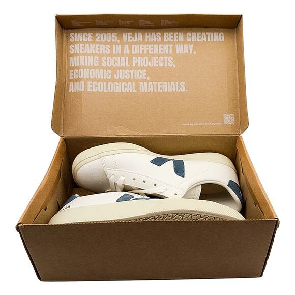 New Veja Campo Chromefree Leather White/California Sneakers Women 9/Men 7 NIB - Picture 10 of 10